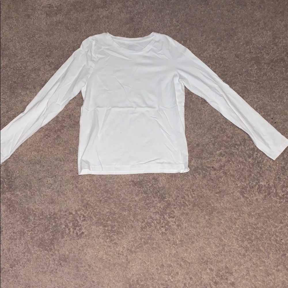 Plain white long-sleeve shirt